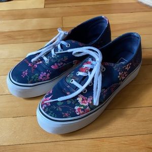 Floral Vans Platforms Sz W 9, M 7.5